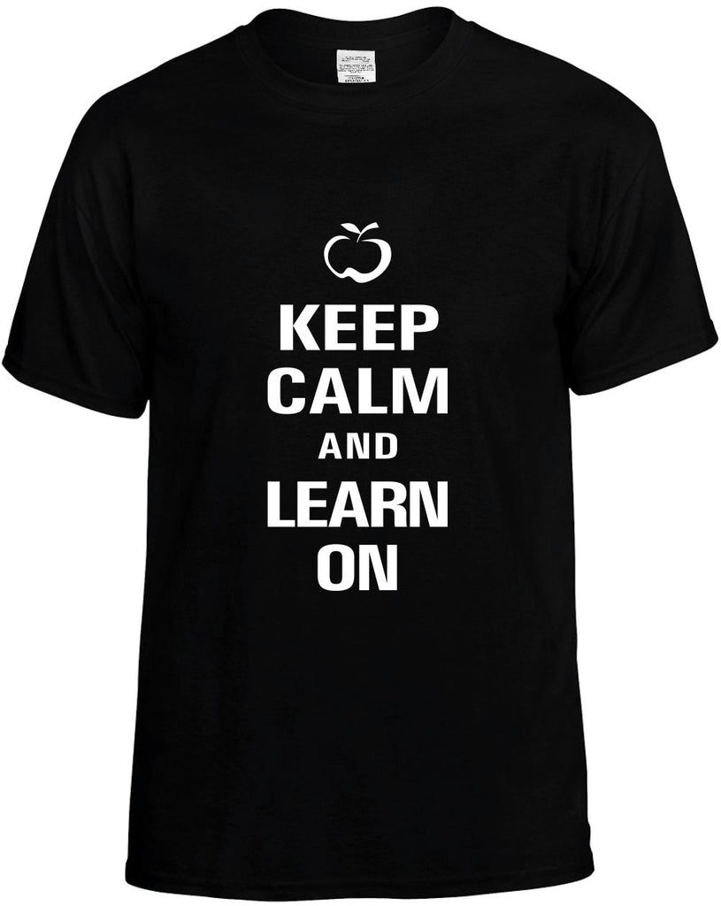 keep calm and learn on mens funny t-shirt black