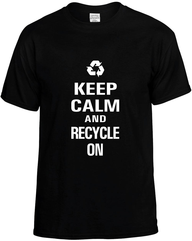 keep calm and recycle on mens funny t-shirt black