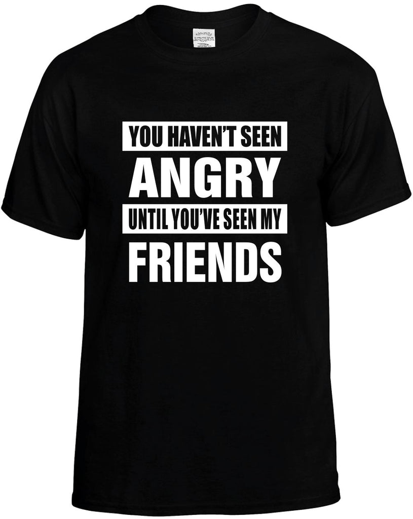 havent seen angry seen my friends mens funny t-shirt black