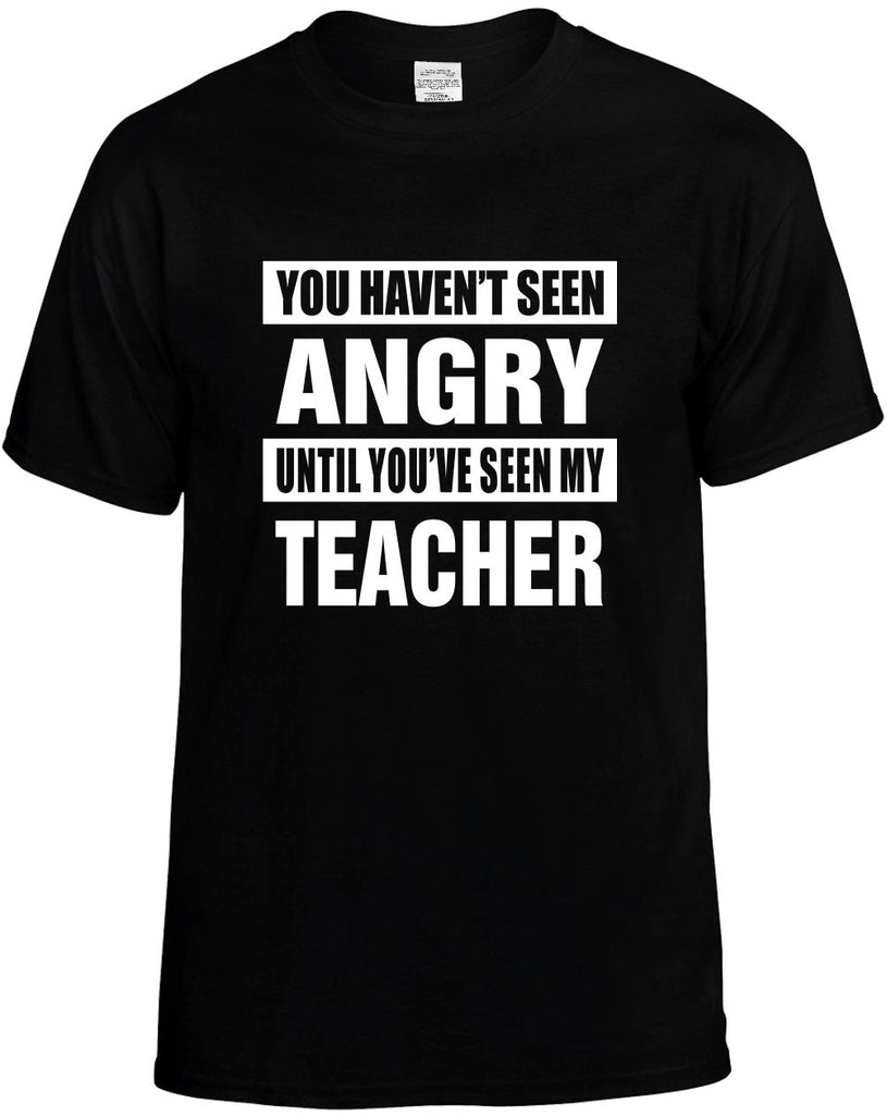 havent seen angry seen my teacher mens funny t-shirt black