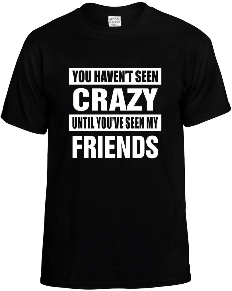 havent seen crazy seen my friends mens funny t-shirt black