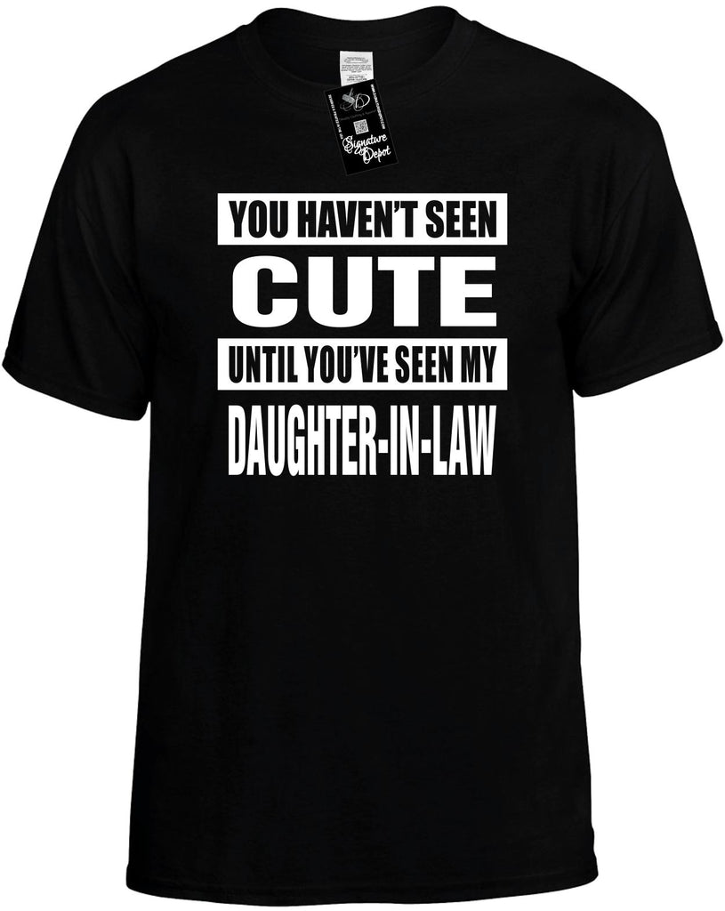 not seen cute my daughter-in law mens funny t-shirt black