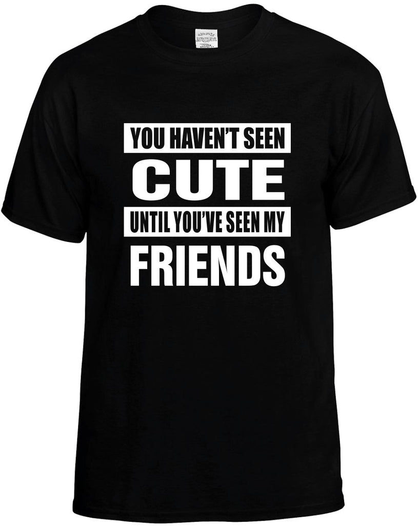 havent seen cute seen my friends mens funny t-shirt black