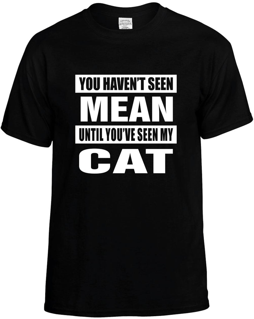 you havent seen mean seen my cat mens funny t-shirt black