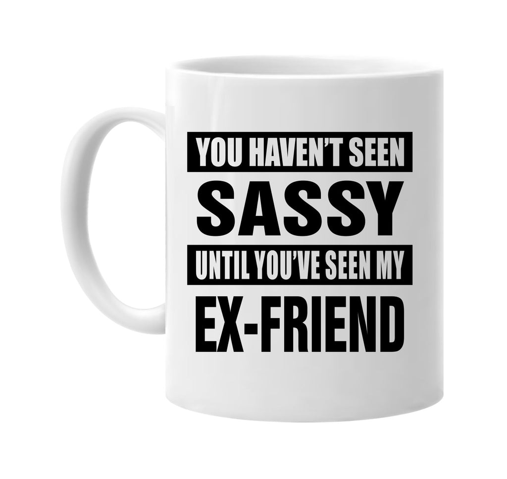 havent seen sassy my ex-friend signature outlet novelty coffee cup mug graphic gift ideas gifts for the family mom dad