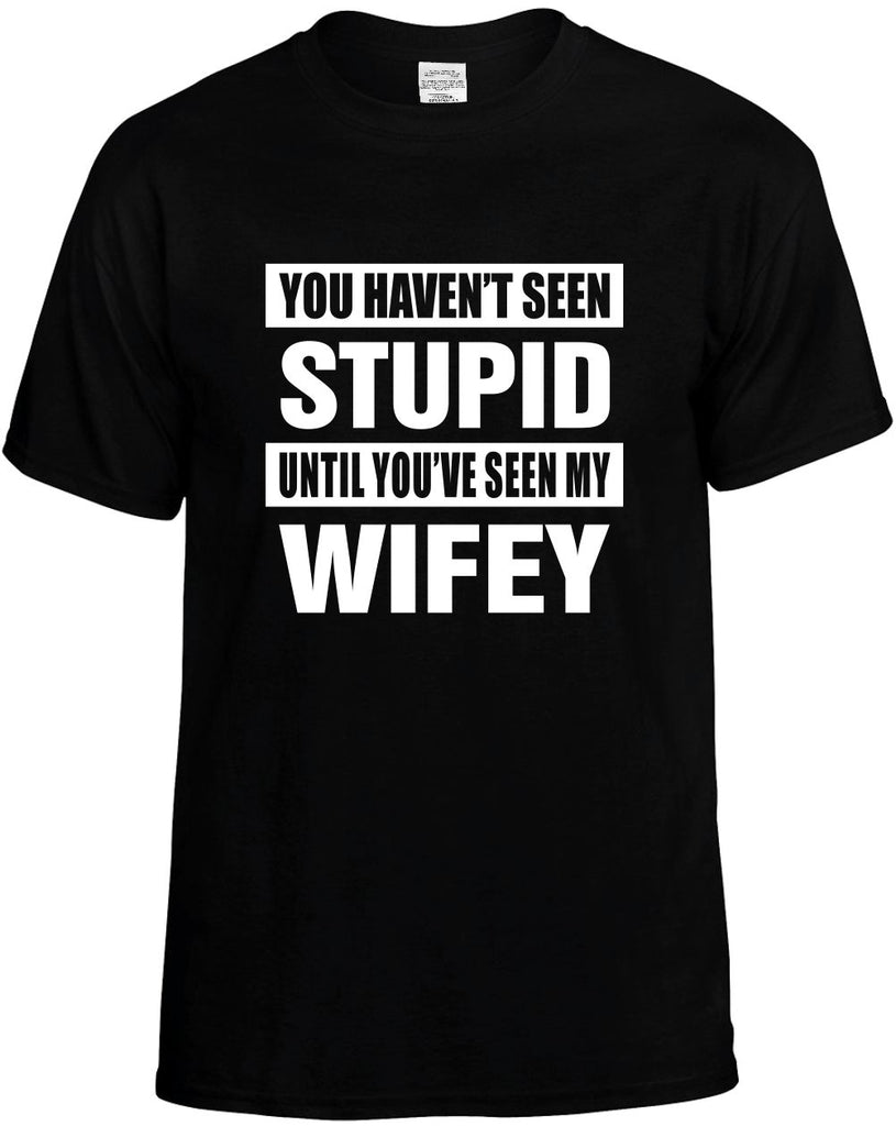 havent seen stupid seen my wifey mens funny t-shirt black