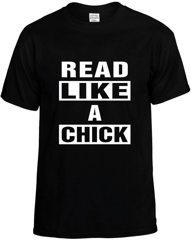 read like a chick mens funny t-shirt black