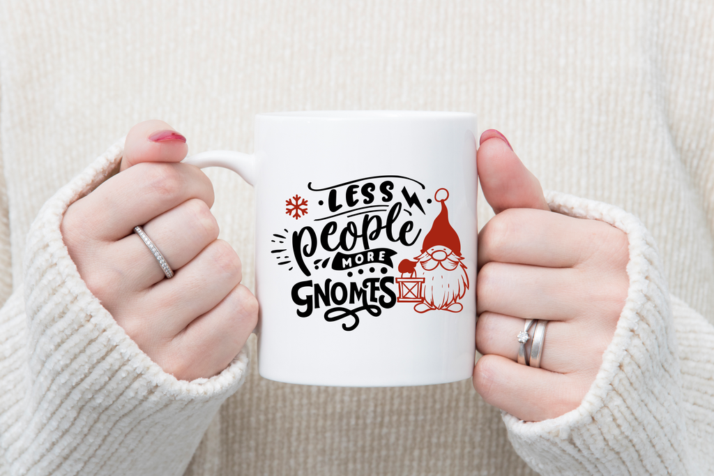 Less People More Gnomes Coffee Cup Novelty Mug