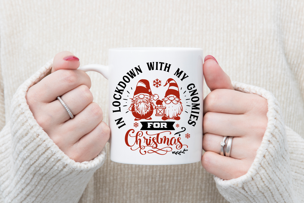 In Lockdown with my Gnomies for Christmas Coffee Cup Novelty Mug