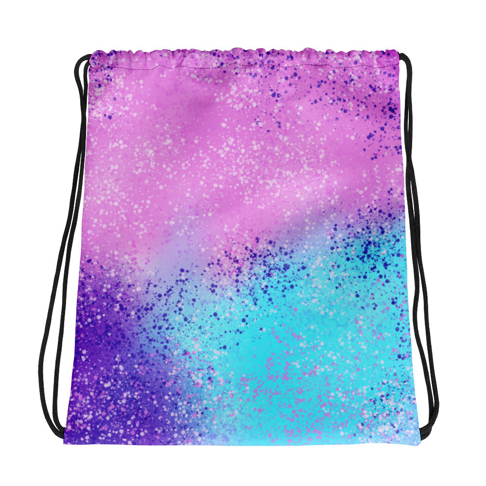 Multi Colored Confetti Paint Splatter Drawstring bag