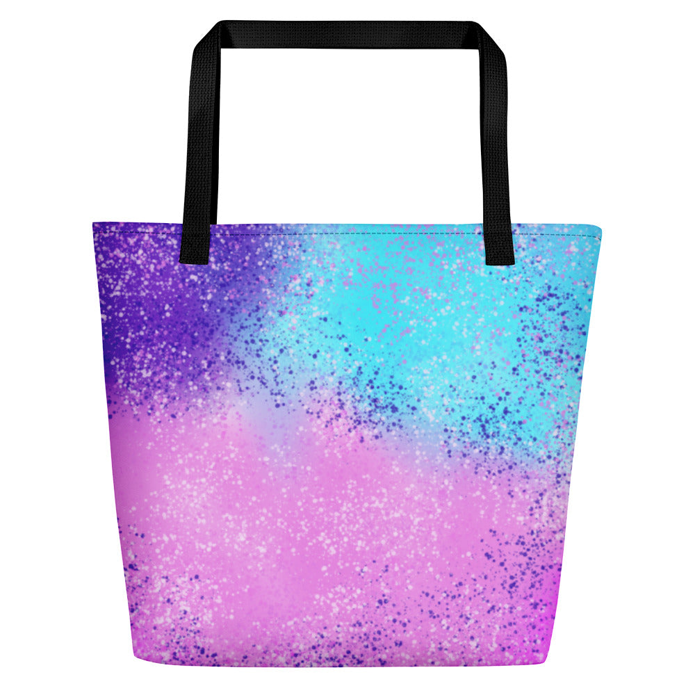 Multi Colored Confetti Paint Splatter Beach Bag