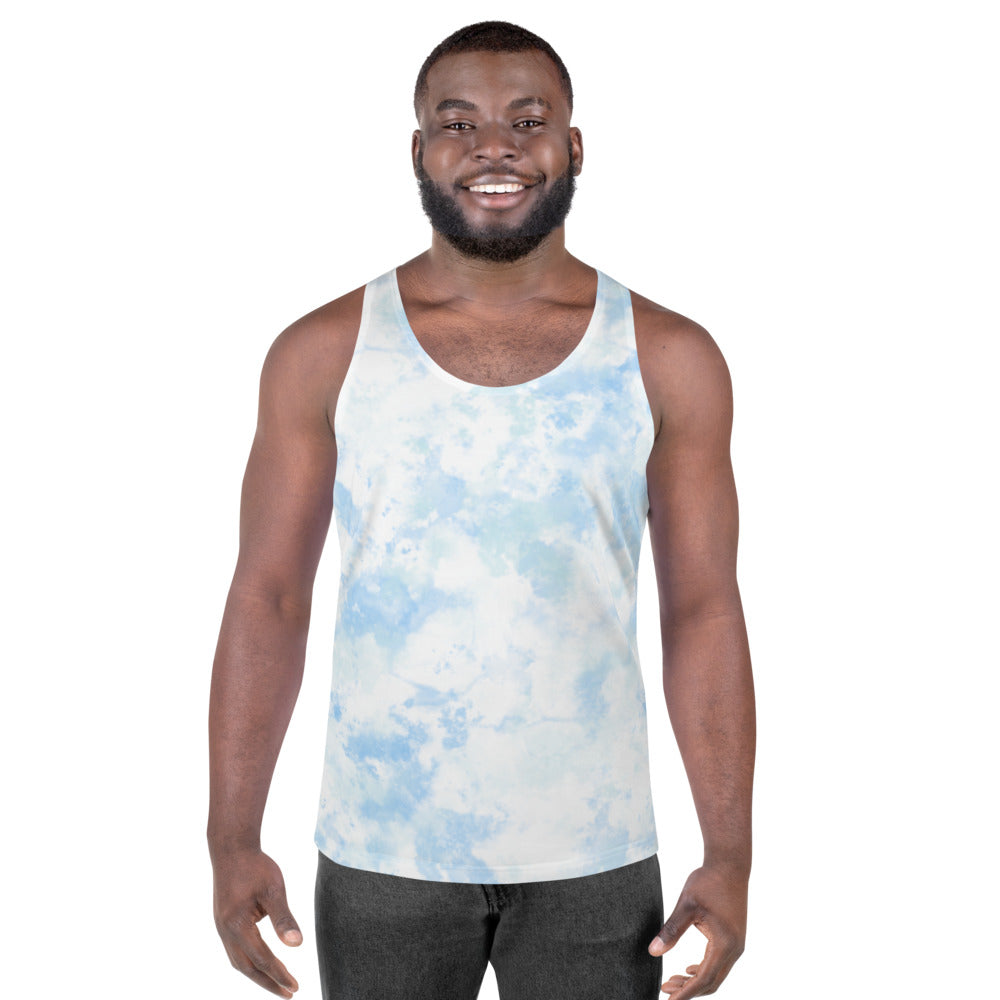 Blue Clouds Tie Dye Unisex Tank Top