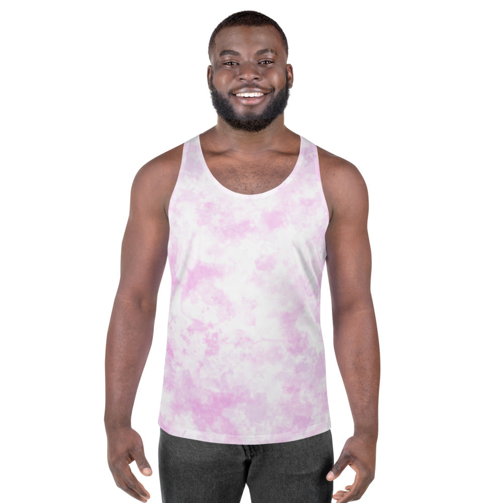 Pink Clouds Tie Dye Unisex Tank Top