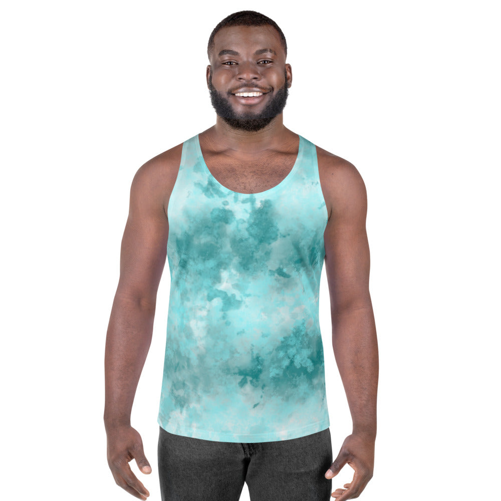 Green Clouds Tie Dye Unisex Tank Top