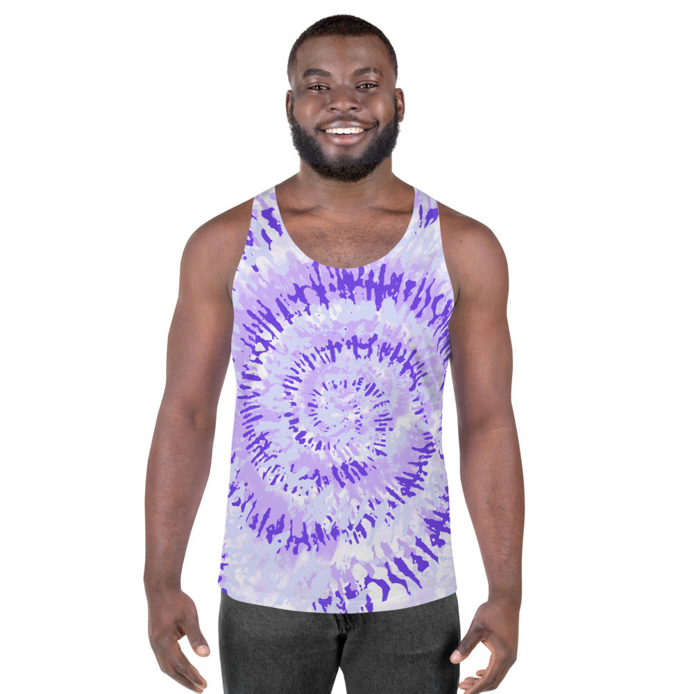 Purple Swirl Tie Dye Unisex Tank Top