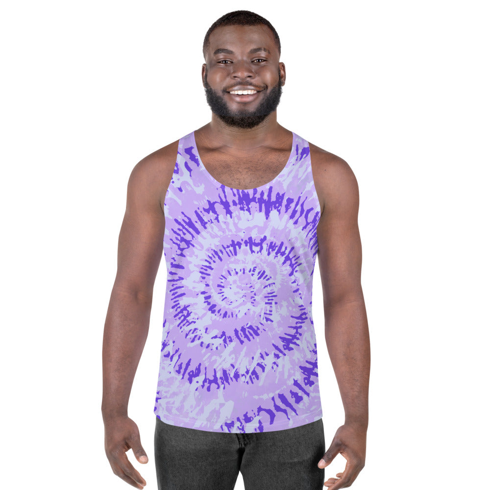 Purple Swirl Tie Dye Unisex Tank Top