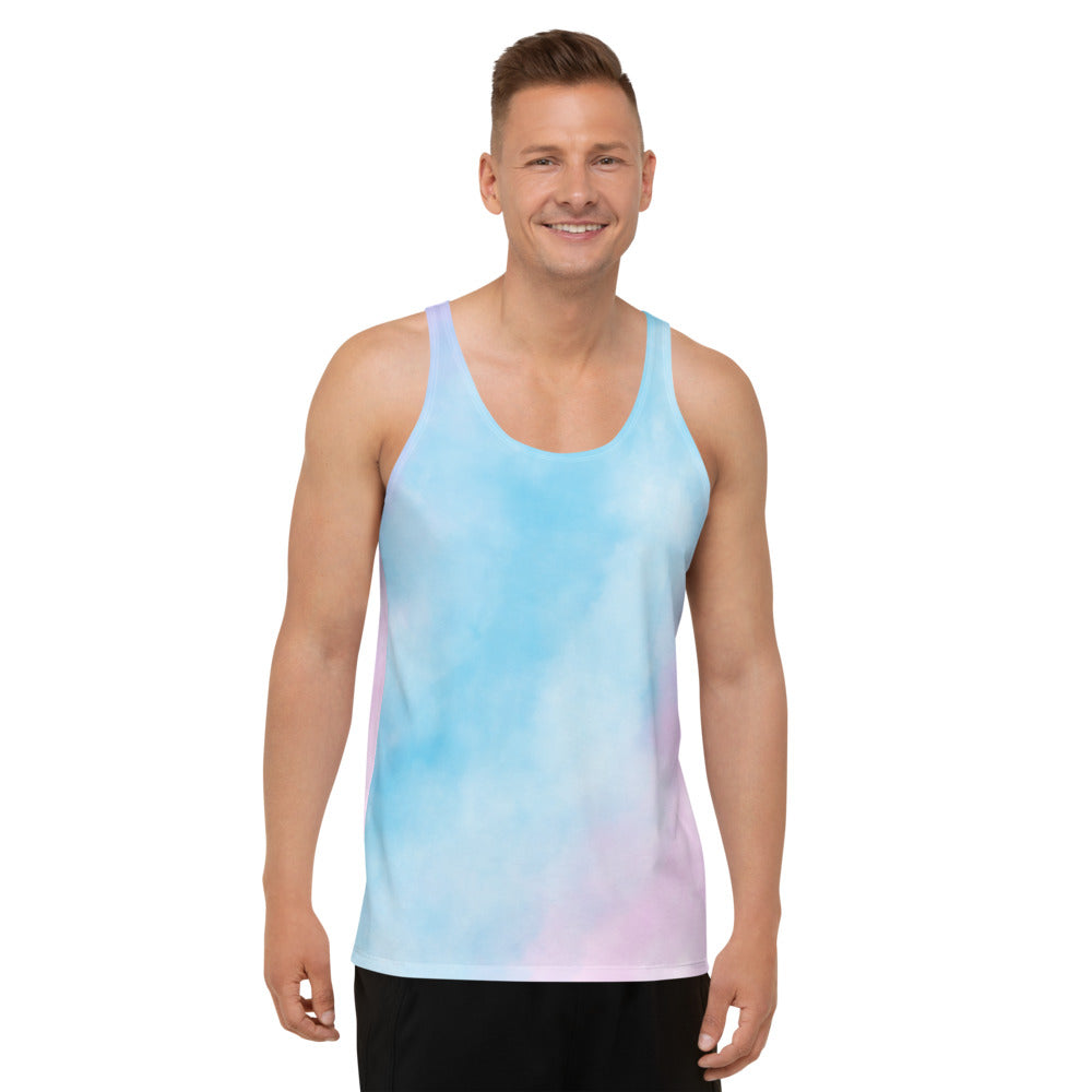 Pastel Clouds Tie Dye Unisex Tank Top