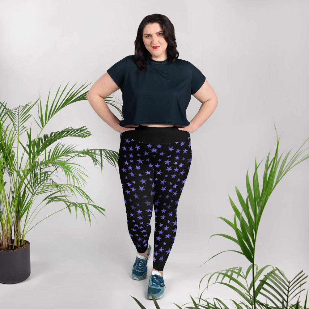 Purple Stars Women’s Plus Size Leggings