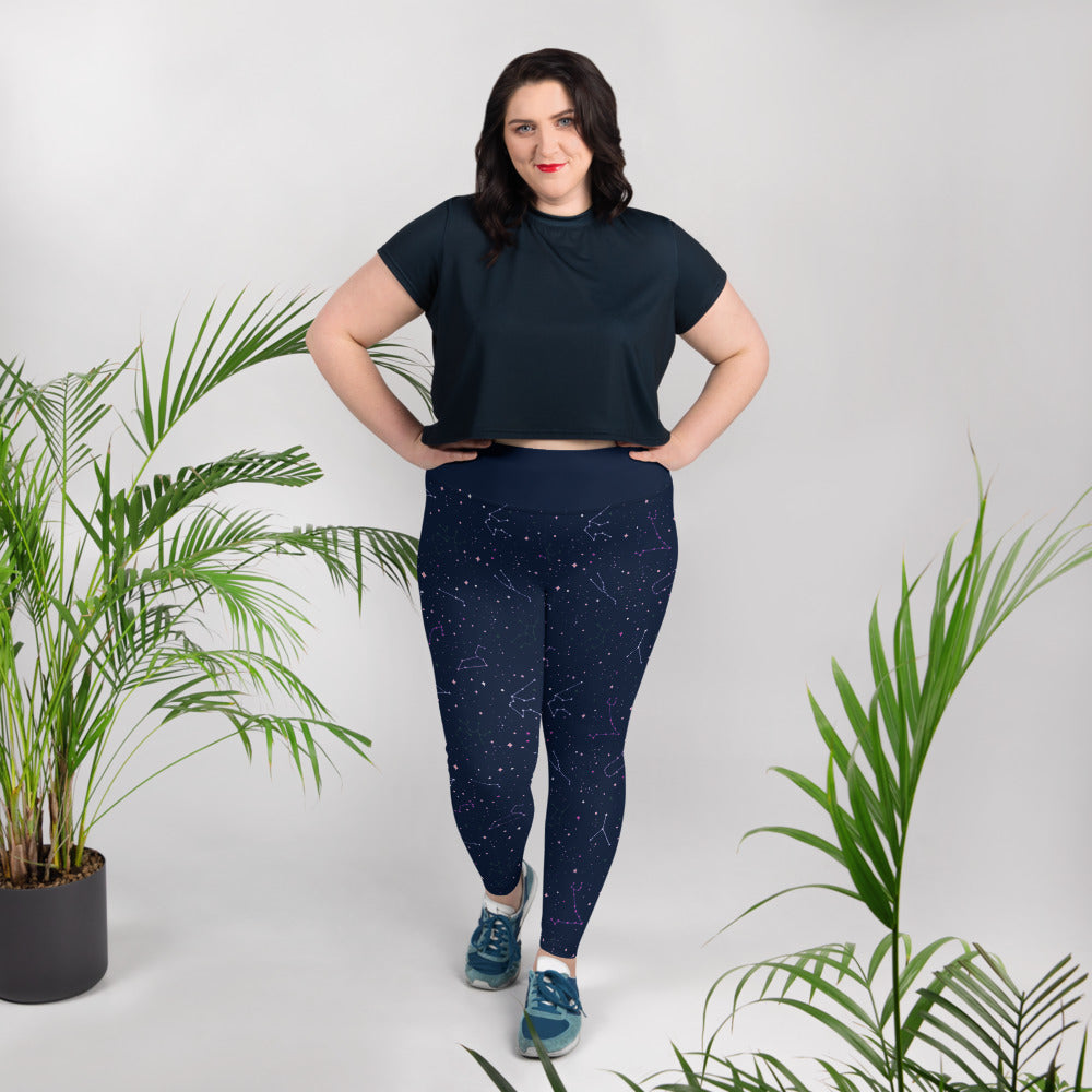 Astrology Chart Stars Horoscope Women’s Plus Size Leggings by Signature Outlet