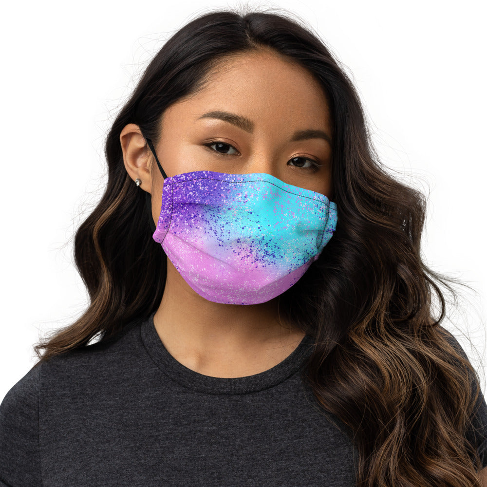 Multi Colored Confetti Paint Splatter Premium face mask