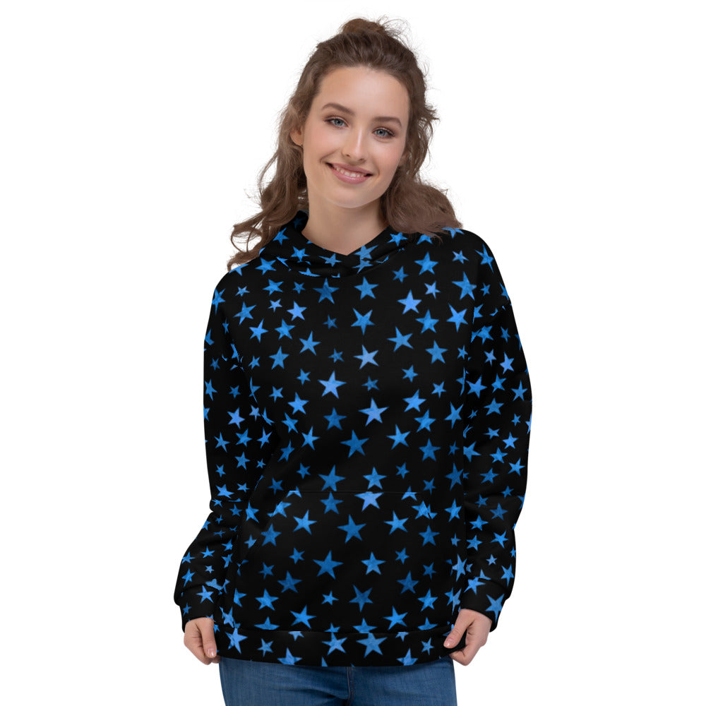 Blue Stars Astrology Unisex Hoodie by Signature Outlet