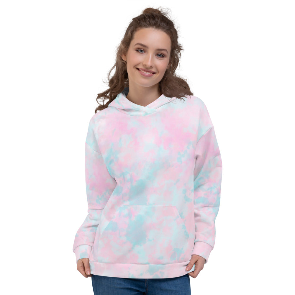 Pastel Multi Colored Ink Splatter Tie Dye Unisex Hoodie by Signature Outlet