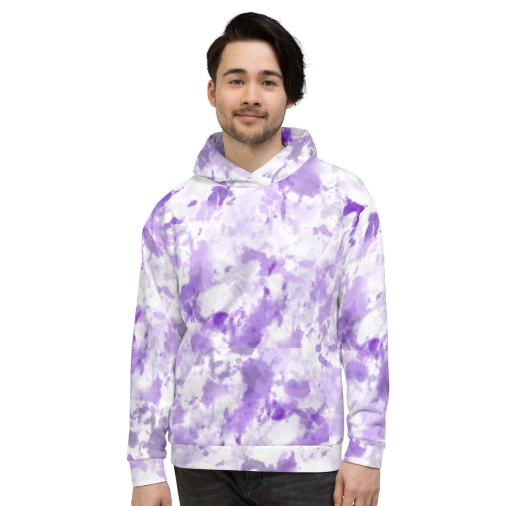 Blue Camo Splatter Tie Dye Unisex Hoodie by Signature Outlet