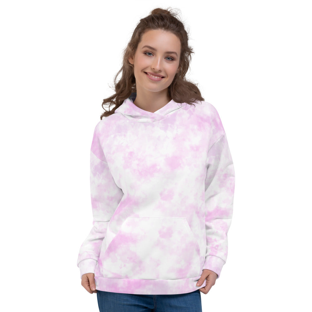 Pink Splatter Tie Dye Unisex Hoodie by Signature Outlet