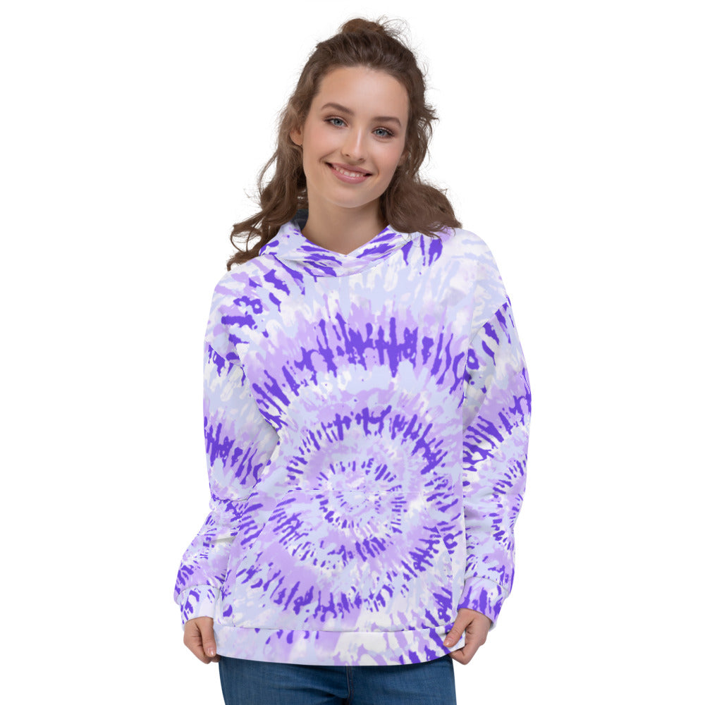 Purple Tie Dye Unisex Hoodie by Signature Outlet