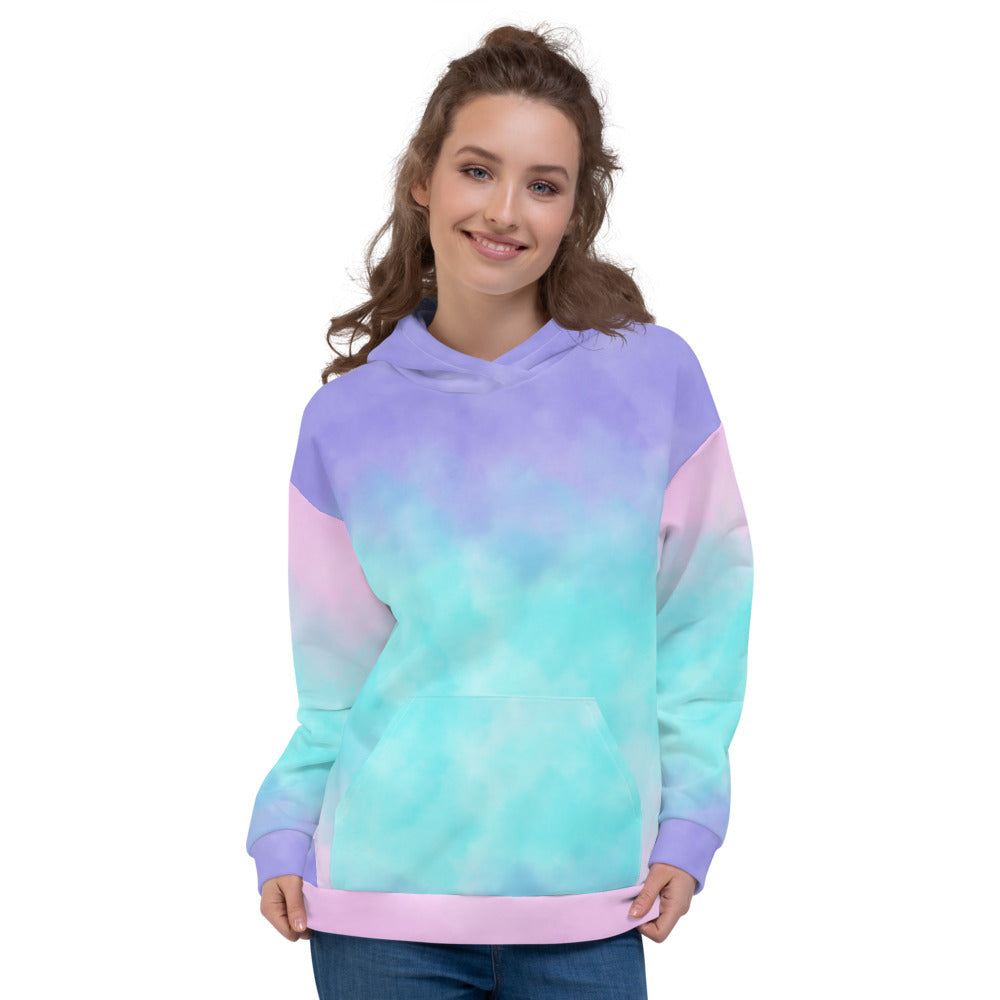 Multi Color Cloud Like Tie Dye Unisex Hoodie by Signature Depot