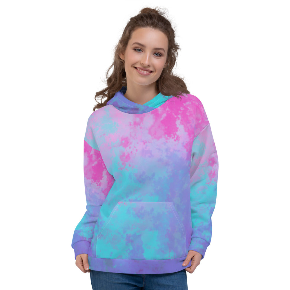 Splatter Cloud Like Tie Dye Unisex Hoodie by Signature Outlet