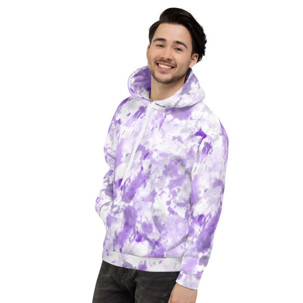 Blue Camo Splatter Tie Dye Unisex Hoodie by Signature Outlet