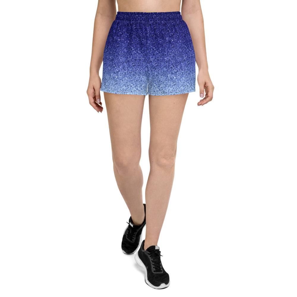 Ombré Confetti Glitter Women's Athletic Short Shorts