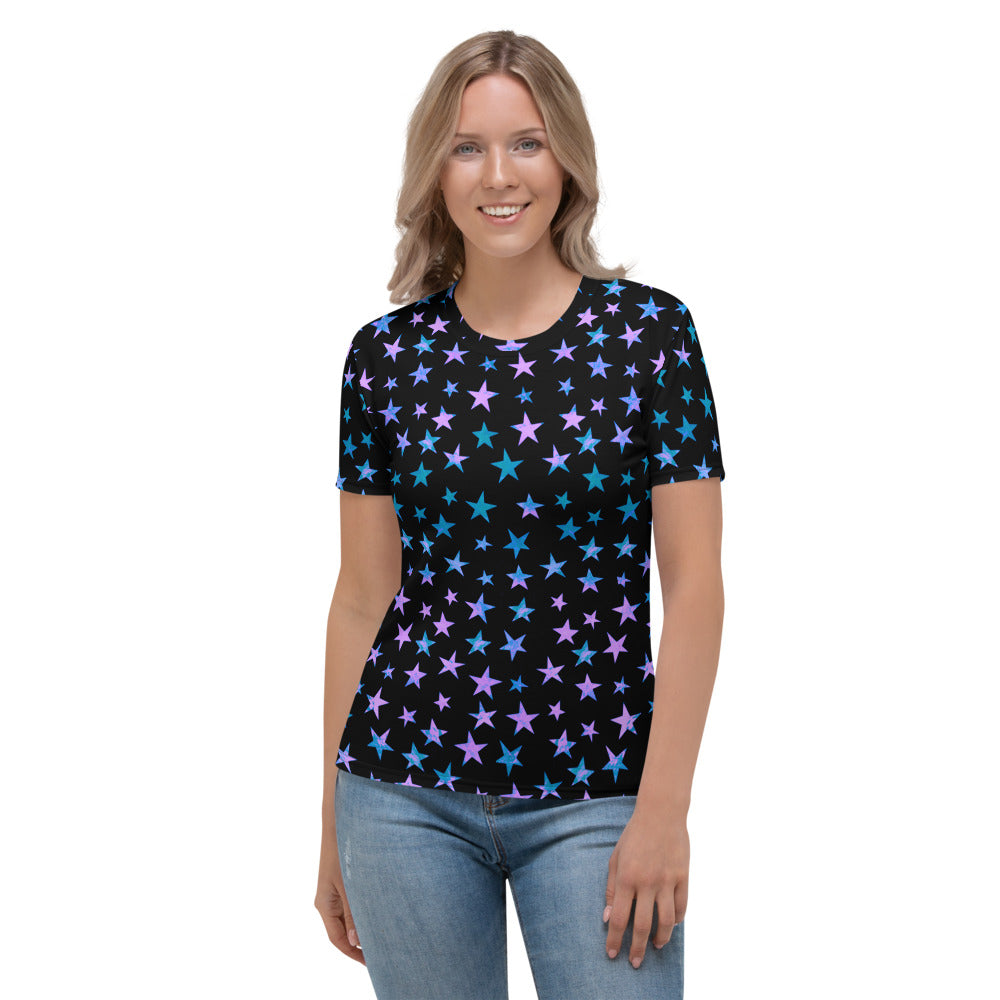 Multi Colored Astrology Stars Women's T-shirt