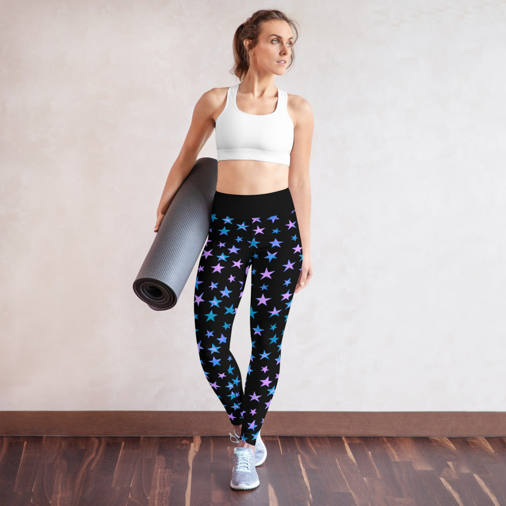 Multi Colored Astrology Stars Yoga Leggings