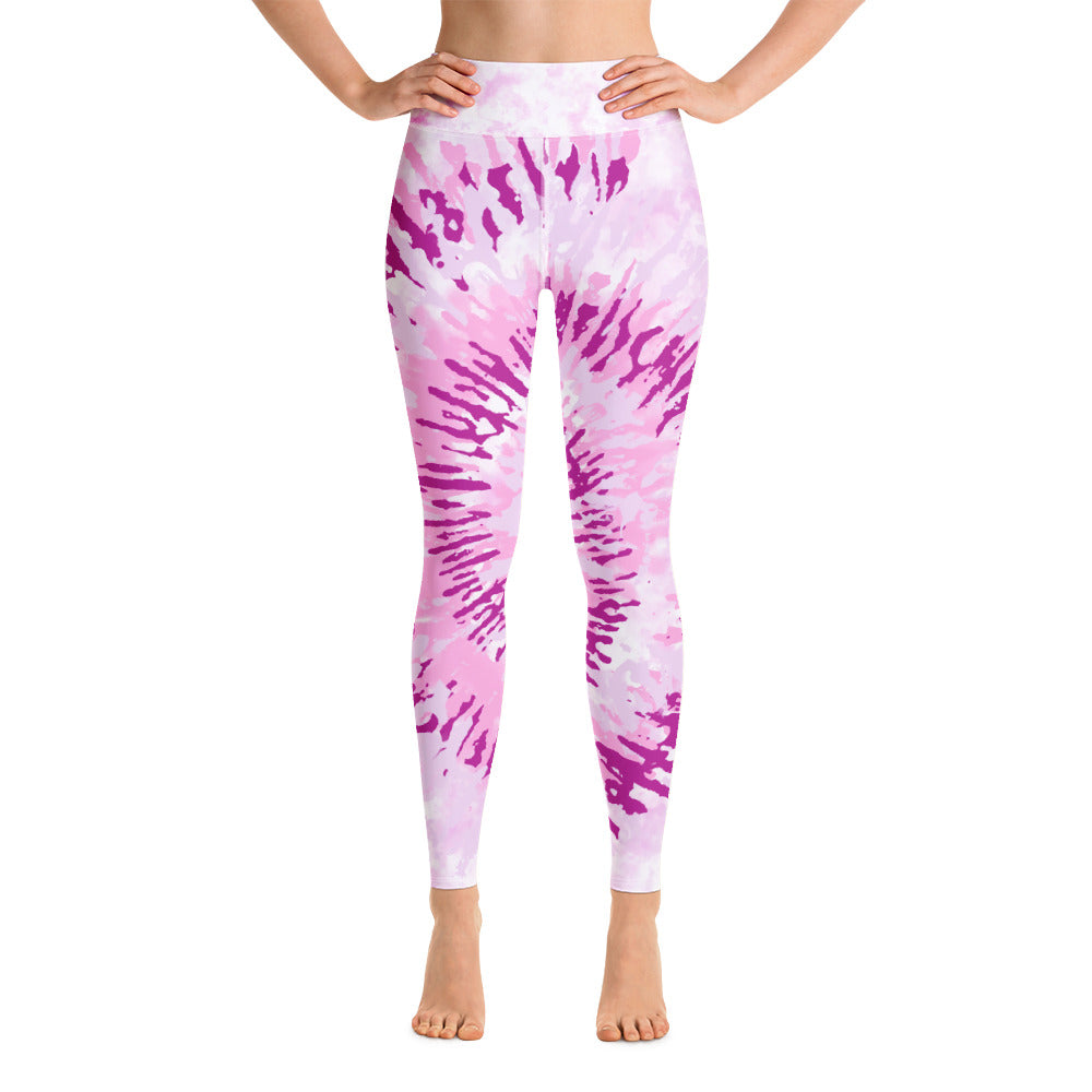 Pink Spiral Tie Dye Yoga Leggings